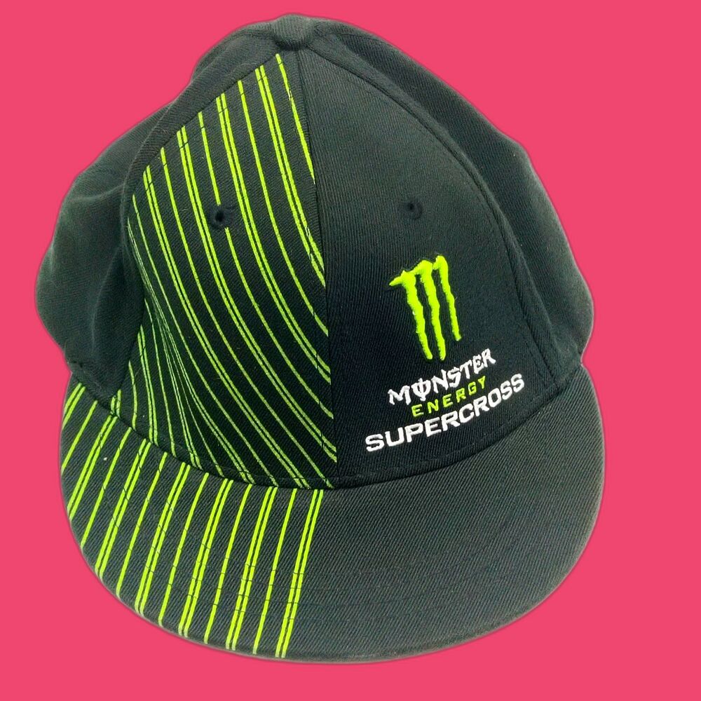 Monster Energy Supercross Baseball Cap Hat Black Green OSFA